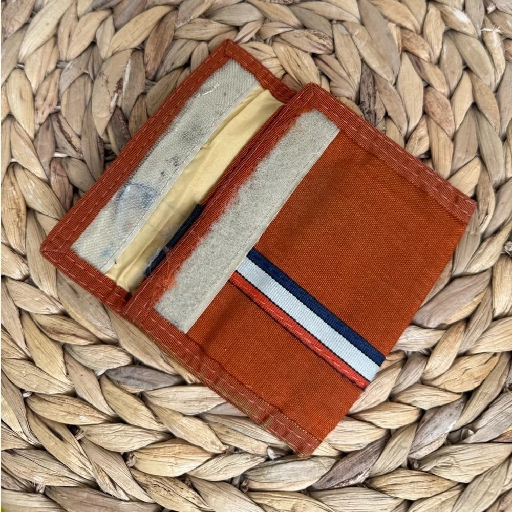 VTG Wallet Rainbow Canvas Vintage Bi-fold Nylon Retro 80s Oceanside Ca. USA